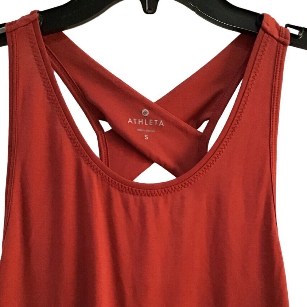 Athleta Women’s Activewear Criss Cross Tank Top Burnt Orange Size S - Picture 3 of 3